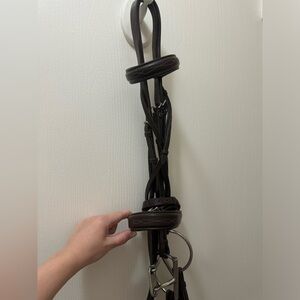 Black Oak by KL Select Fancy stitch wide noseband bridle